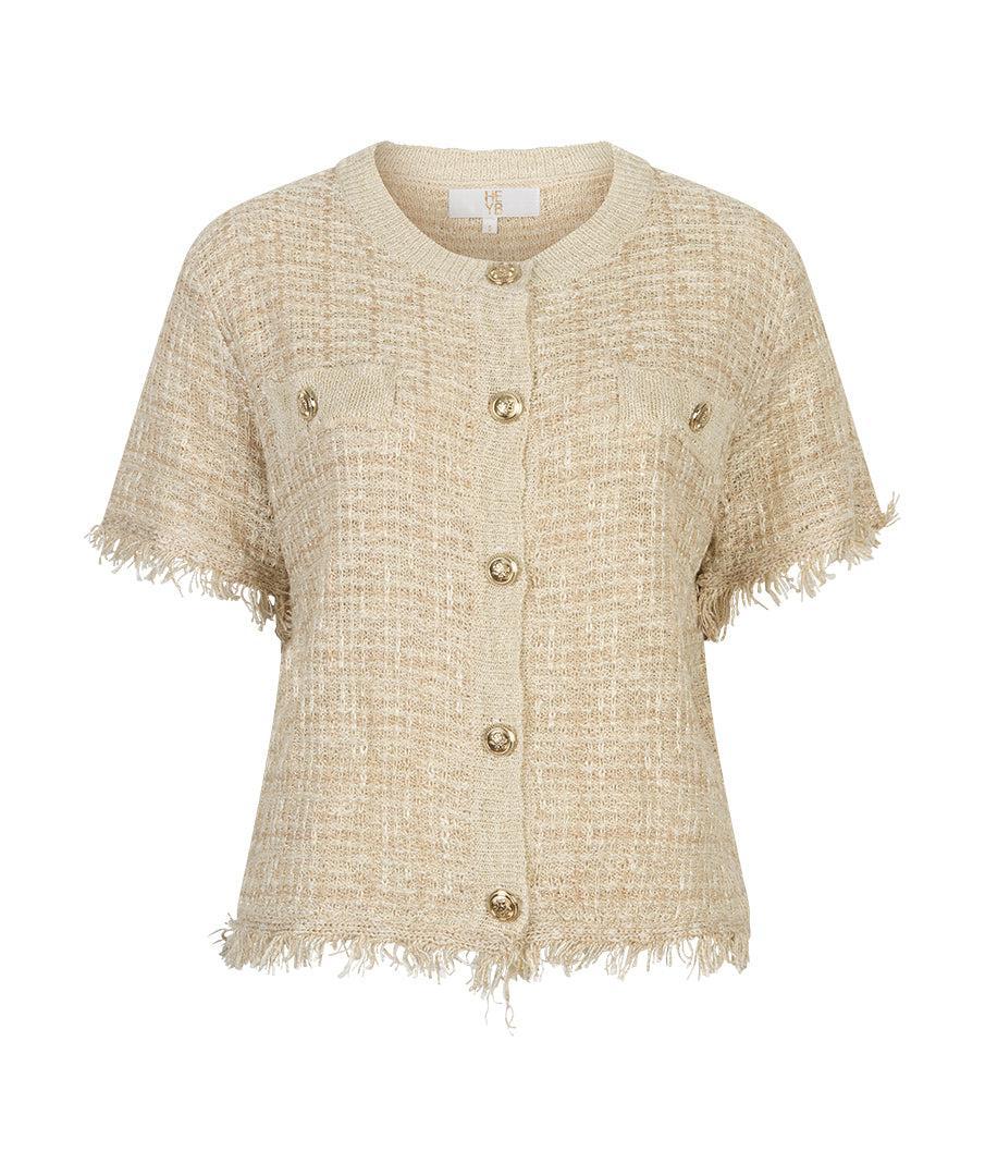 Jane Cardigan ~ Beige / Gold