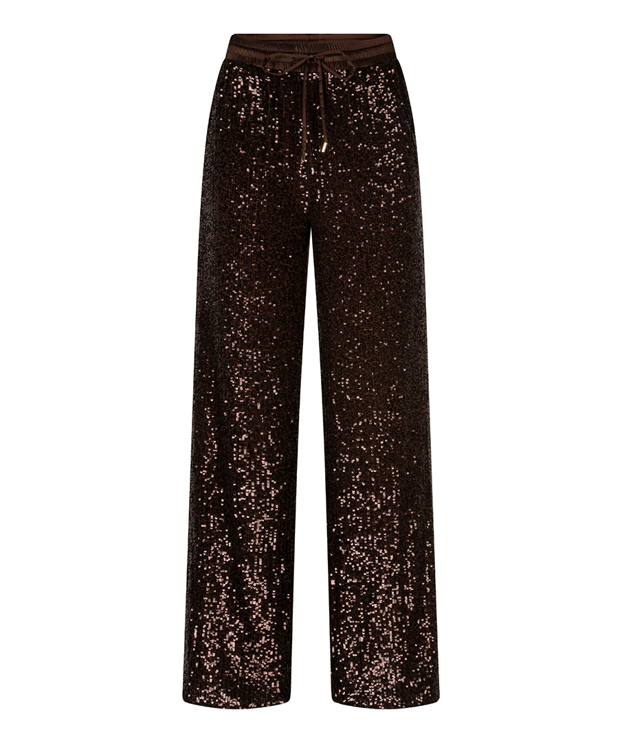 HARPER TROUSERS - SHINEY BROWN