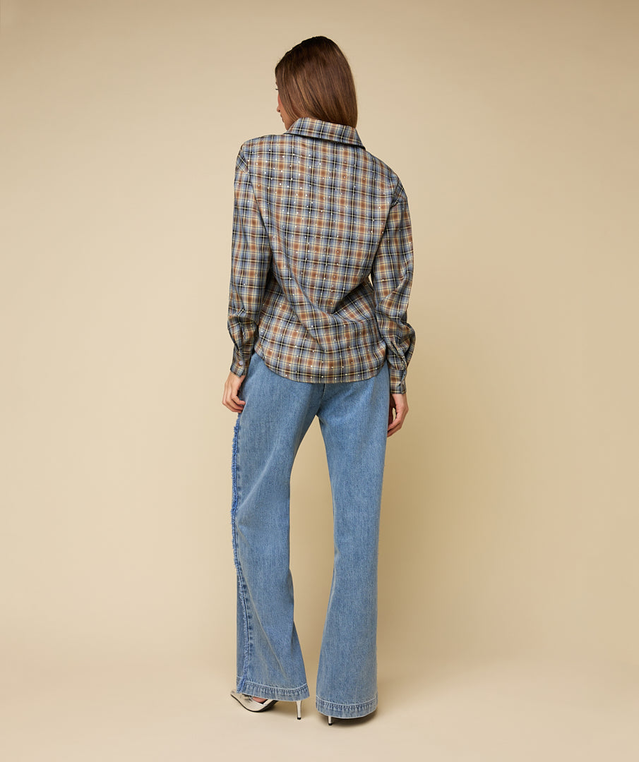 SYLVIE BLOUSE- Shiny check Print