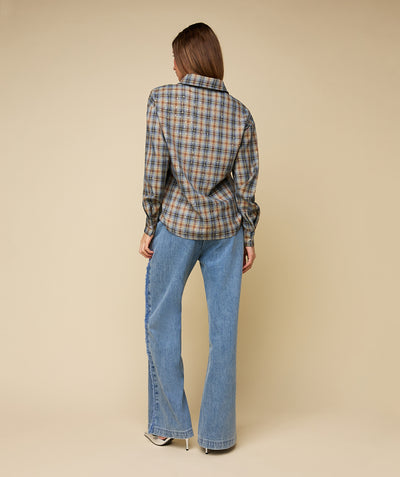 SYLVIE BLOUSE- Shiny check Print