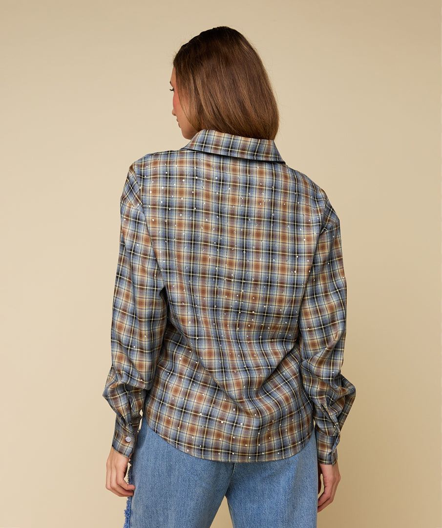 SYLVIE BLOUSE- Shiny check Print
