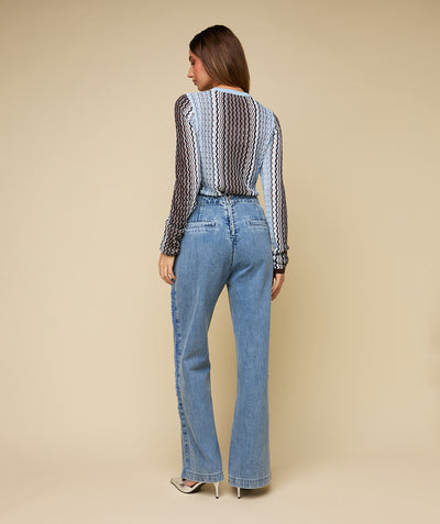 Zoe top - Mocha/Blue