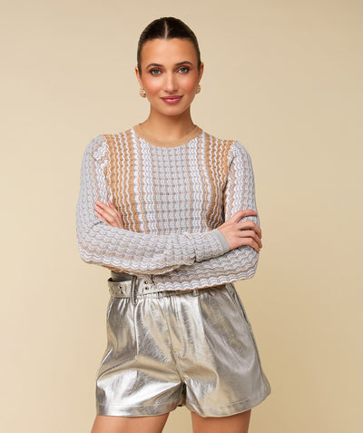 Zoe top - Silver/Gold