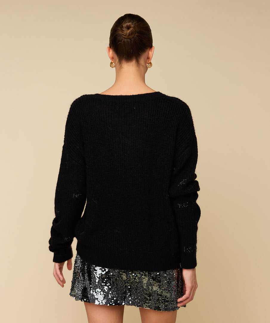 MILU SWEATER - ZWART