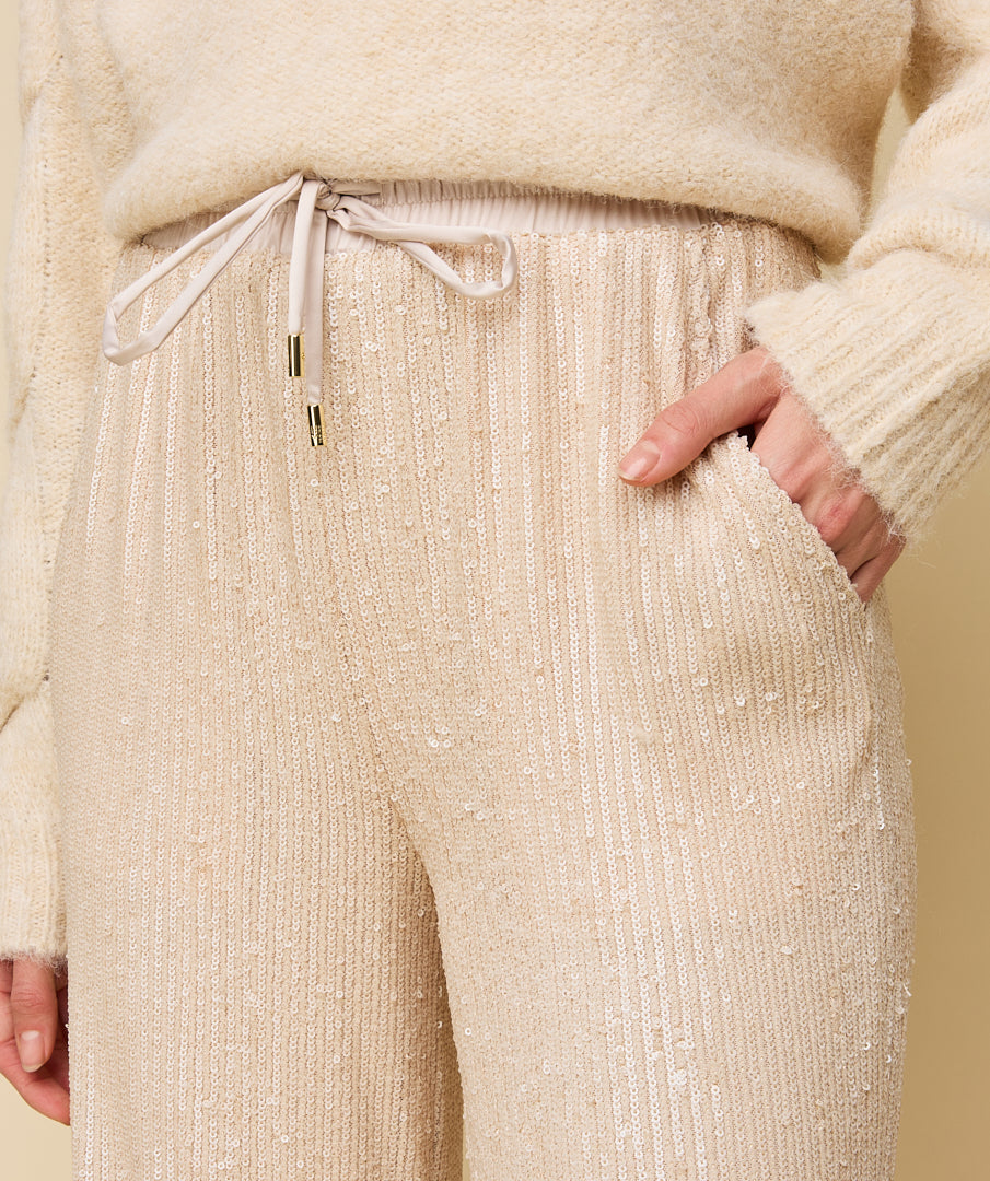 HARPER TROUSERS - SHINEY CREAM