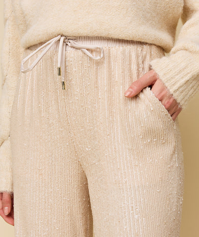 HARPER TROUSERS - SHINEY CREAM