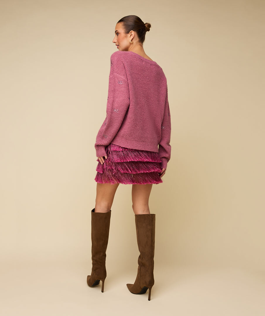 MILU SWEATER - DARK PINK