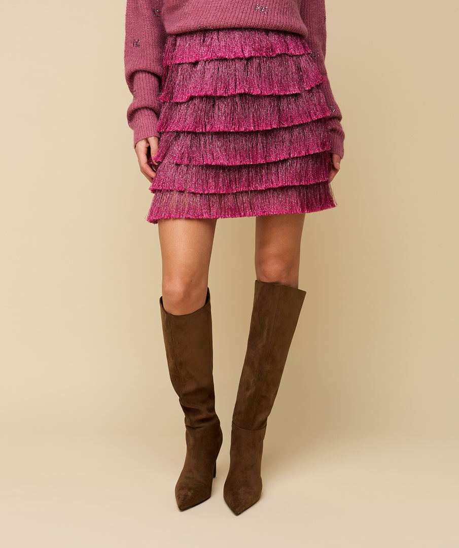 Party Skirt - Metallic Wine