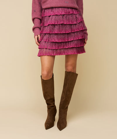 Party Skirt - Metallic Wine