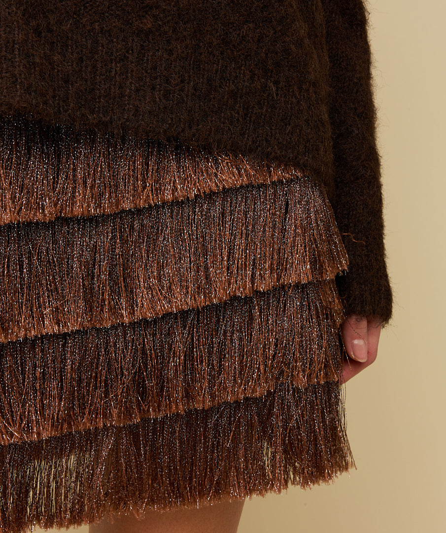PARTY SKIRT - METALLIC CHOCO