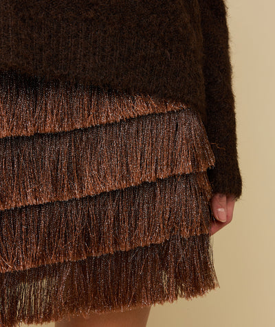 PARTY SKIRT - METALLIC CHOCO