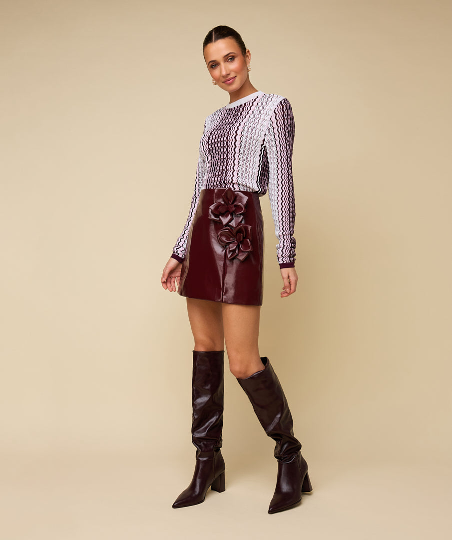 Zoe top - Blush/Bordeaux