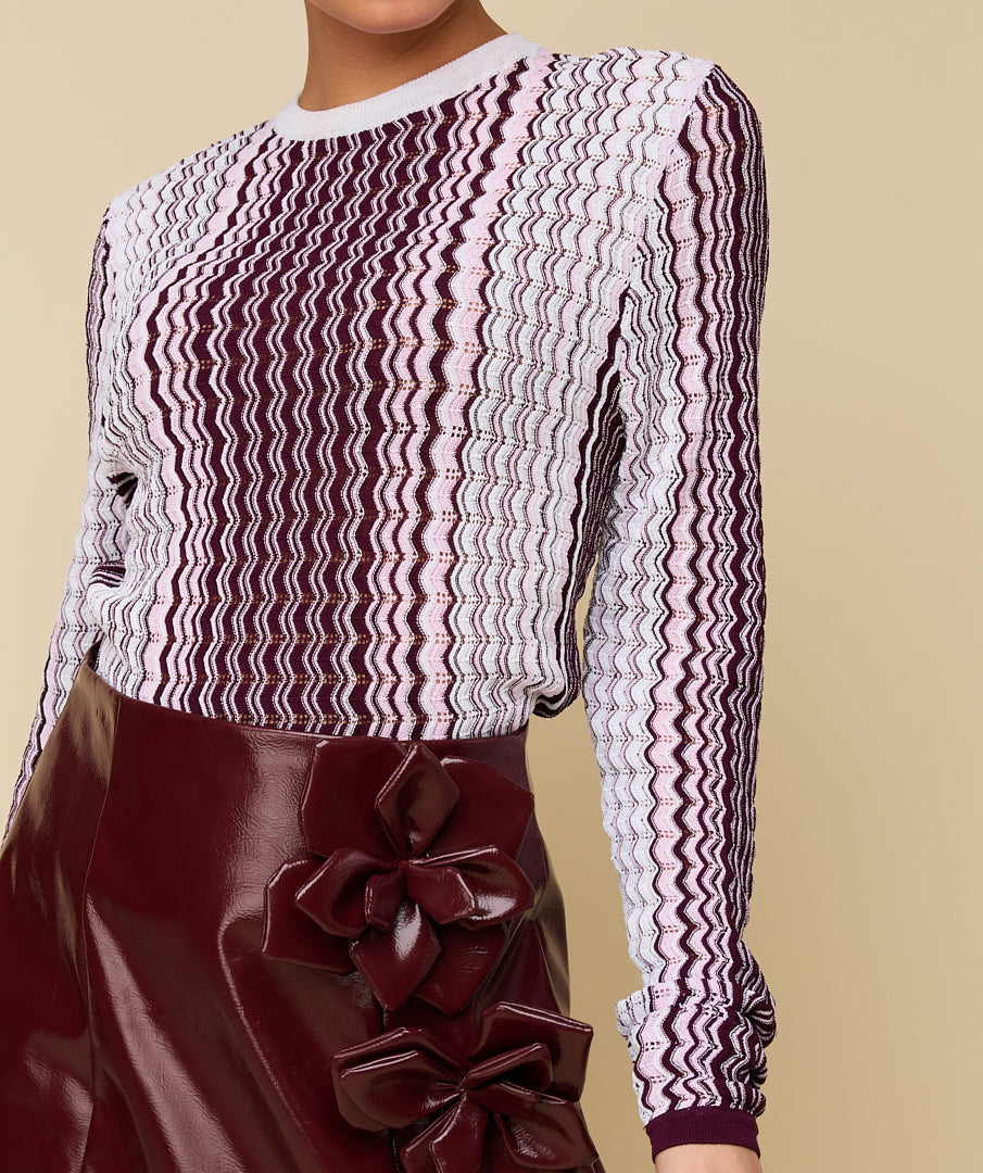 Zoe top - Blush/Bordeaux