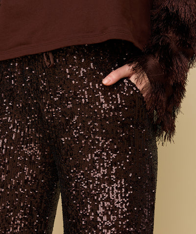 HARPER TROUSERS - SHINEY BROWN