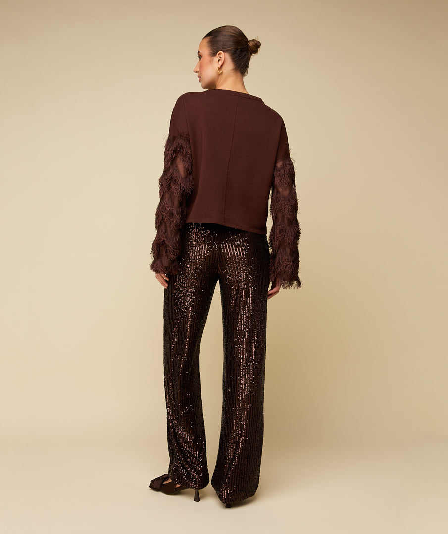 HARPER TROUSERS - SHINEY BROWN