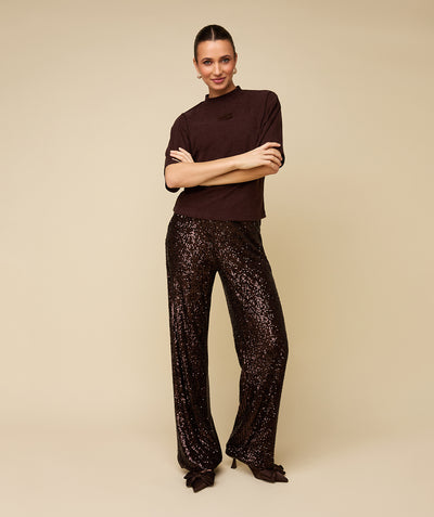 HARPER TROUSERS - SHINEY BROWN