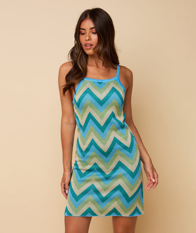 Aruba Dress ~ Blue/Gold