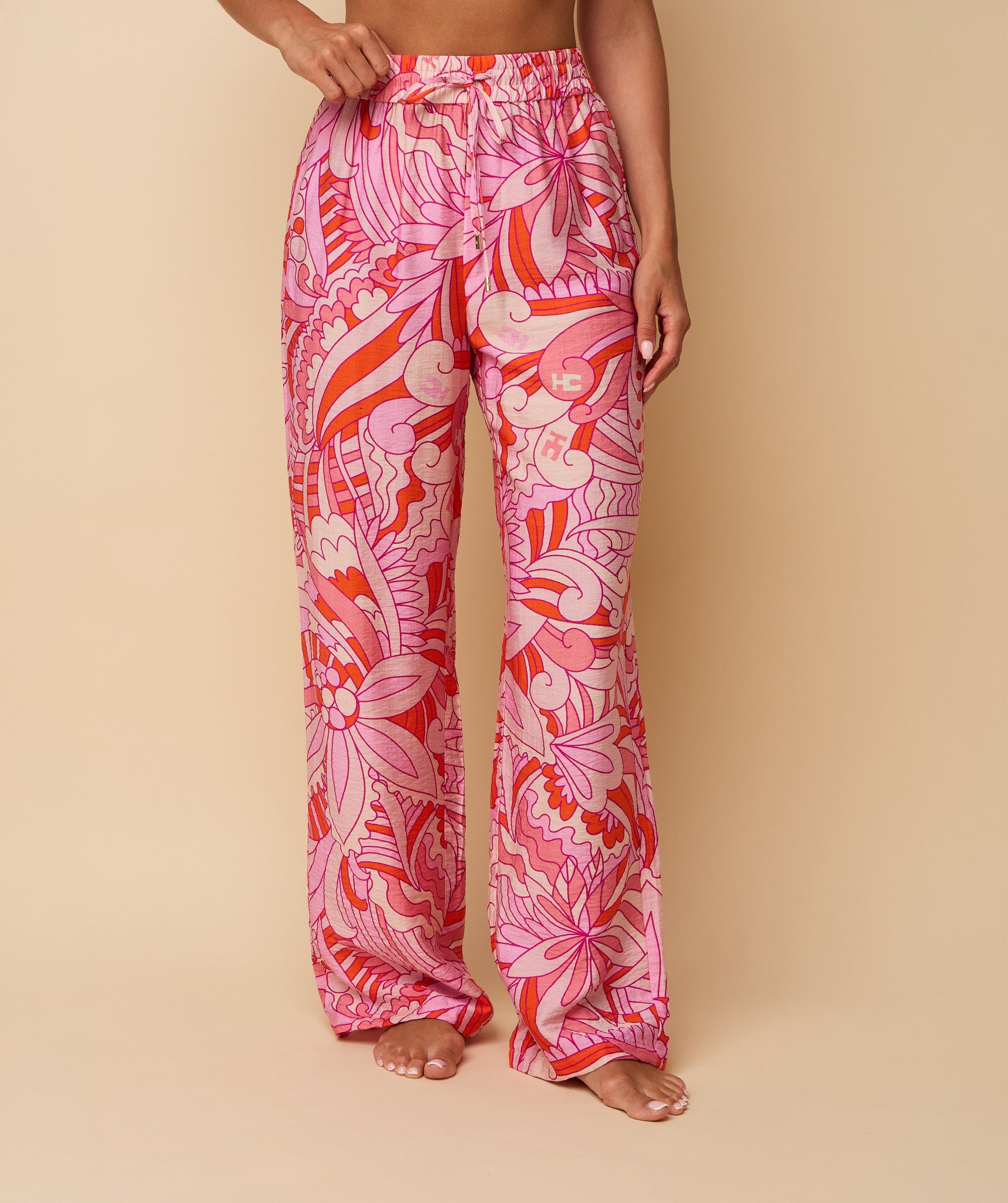 Coco Trousers ~ Pink/Orange Print