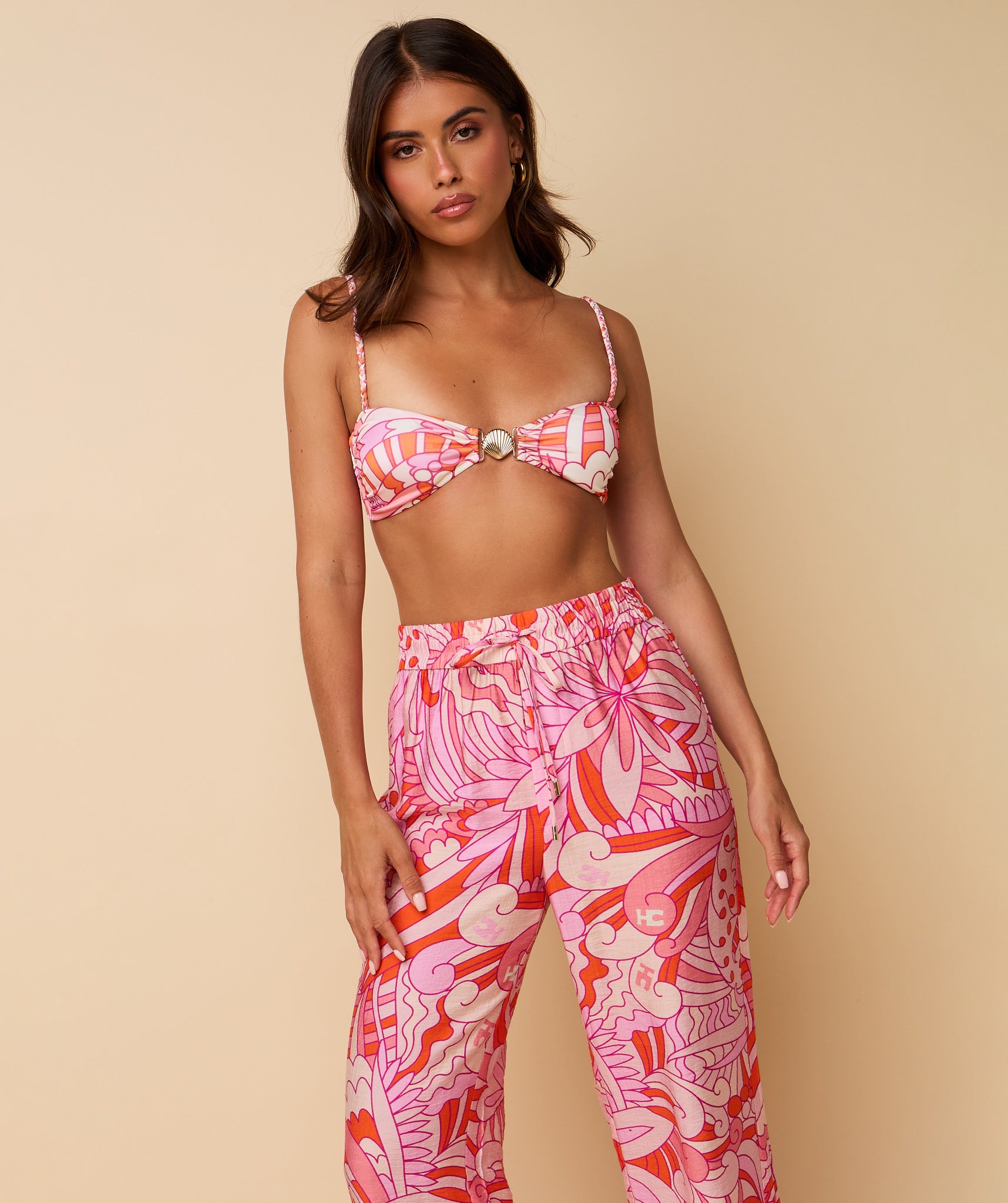 Coco Trousers ~ Pink/Orange Print