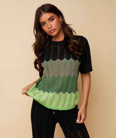 Dani T-Shirt ~ Black / Green