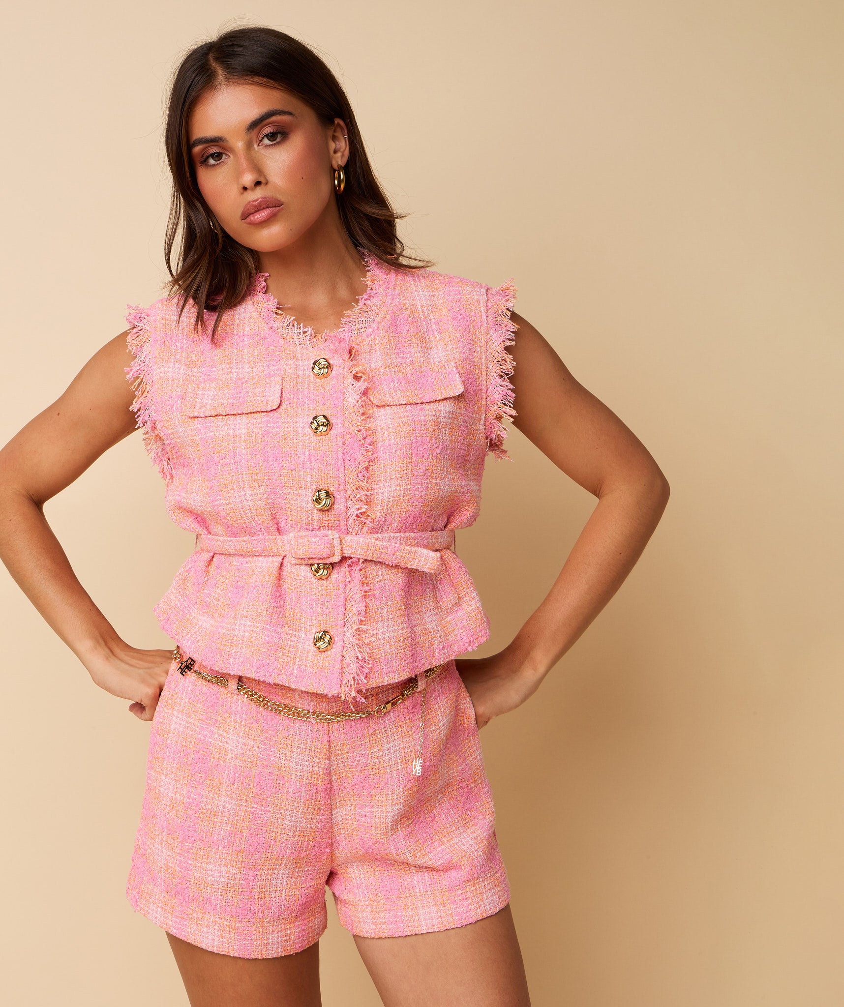 Summer Gilet ~ Orange / Pink