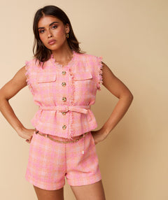 Summer Gilet ~ Orange / Pink