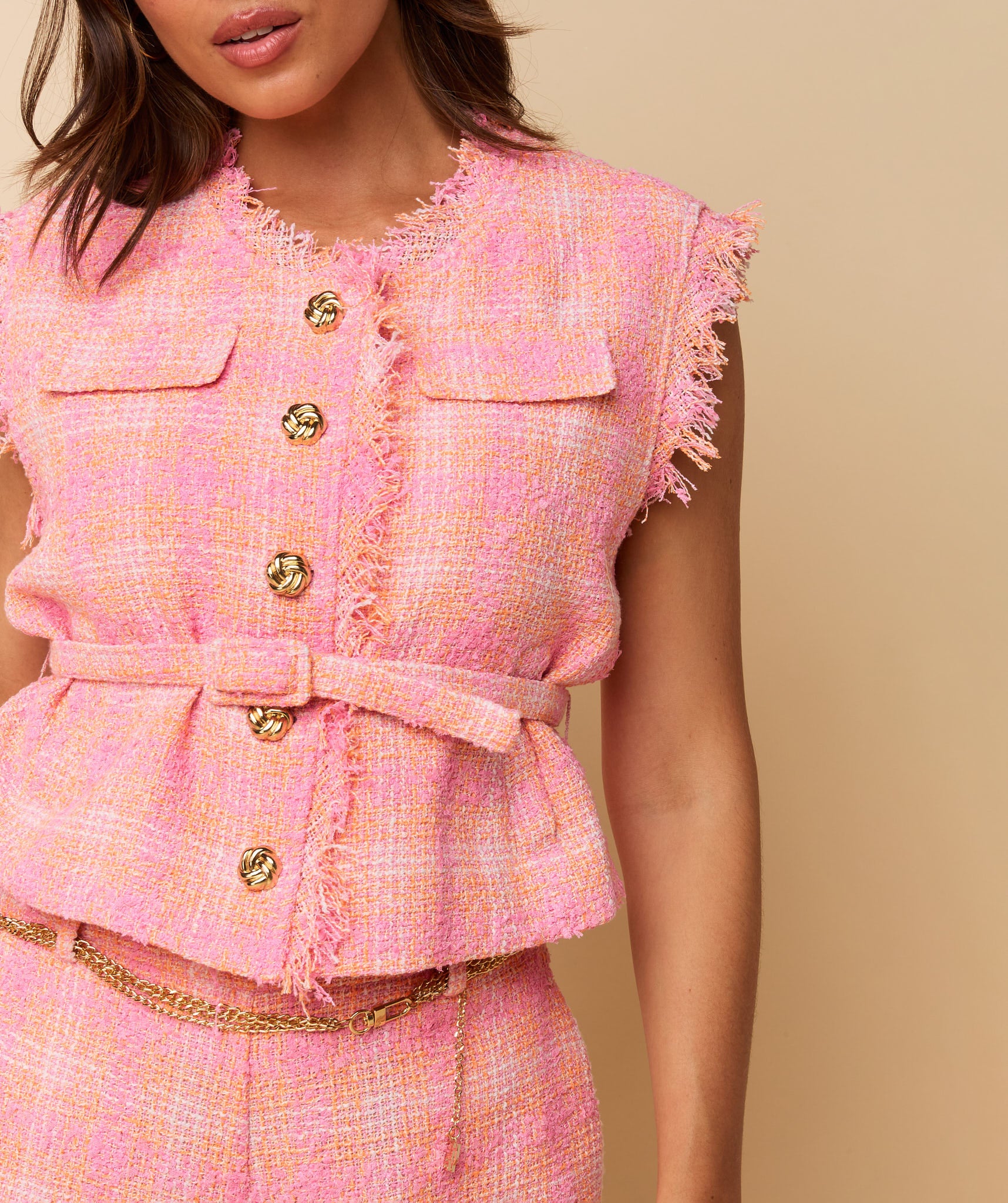Summer Gilet ~ Orange / Pink