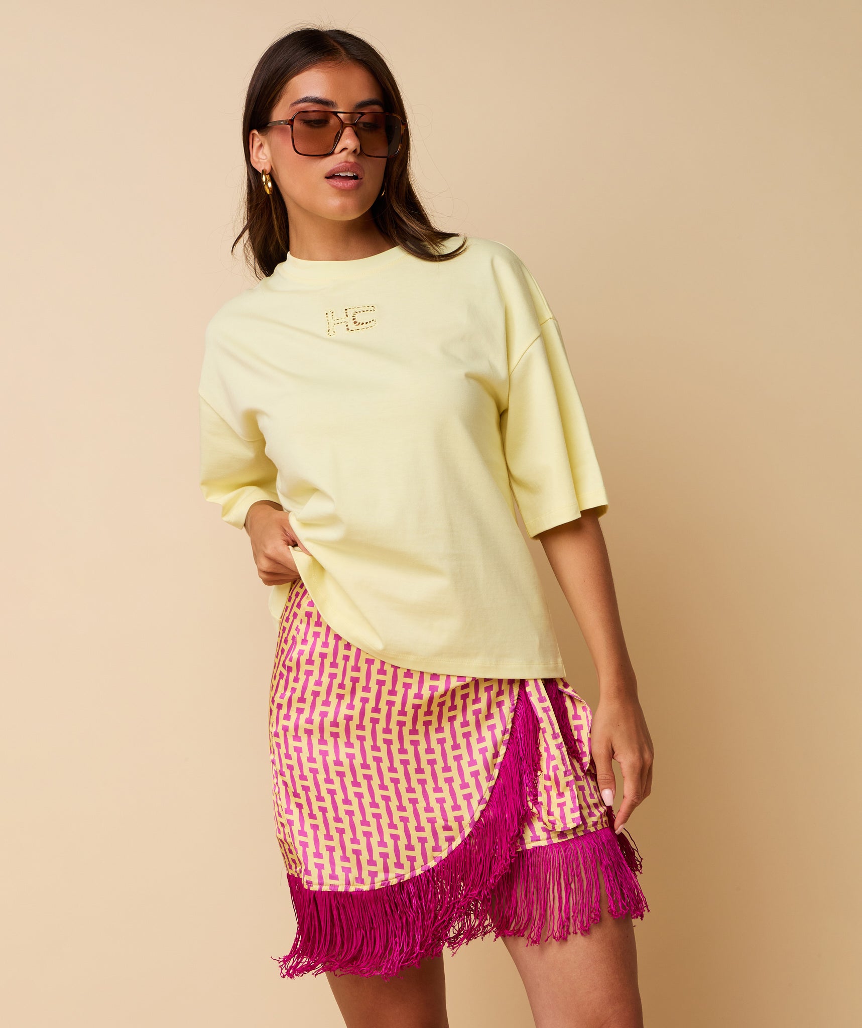 June Skirt ~ Grape/Yellow