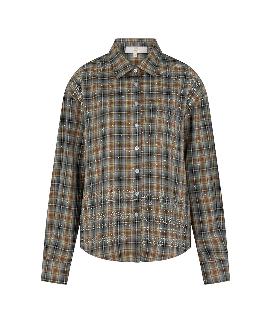 SYLVIE BLOUSE- Shiny check Print