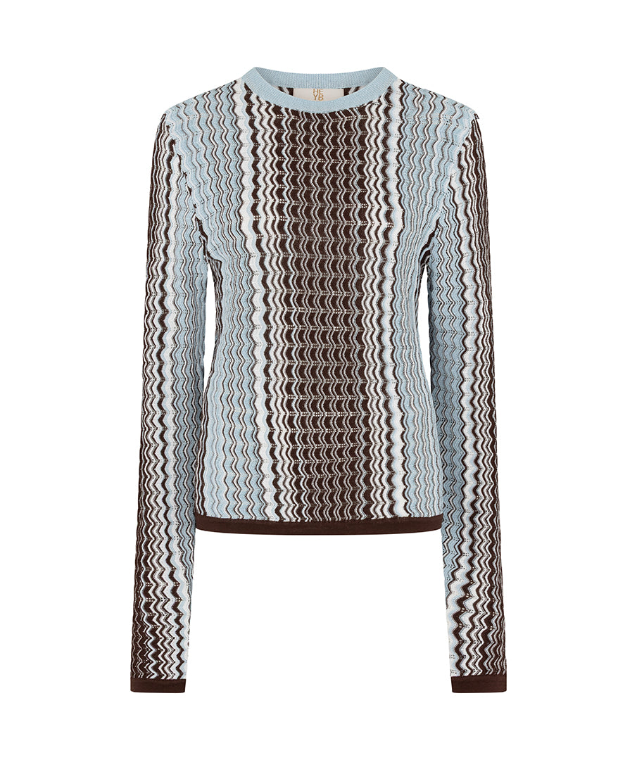 Zoe top - Mocha/Blue