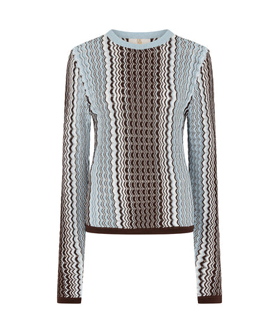 Zoe top - Mocha/Blue