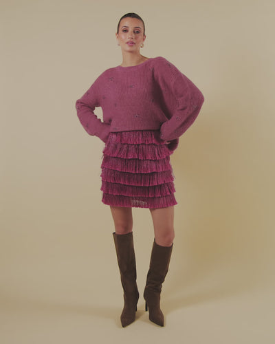 Party Skirt - Metallic Wine