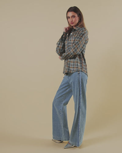 SYLVIE BLOUSE- Shiny check Print