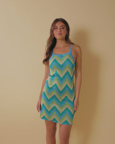 Aruba Dress ~ Blue/Gold