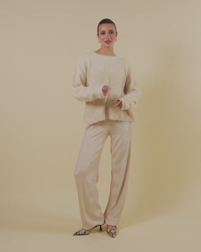 HARPER TROUSERS - SHINEY CREAM